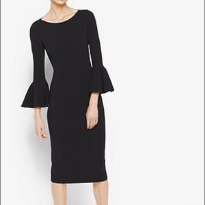 Calvin Klein Black gown with bell sleeves